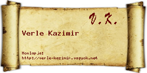 Verle Kazimir névjegykártya